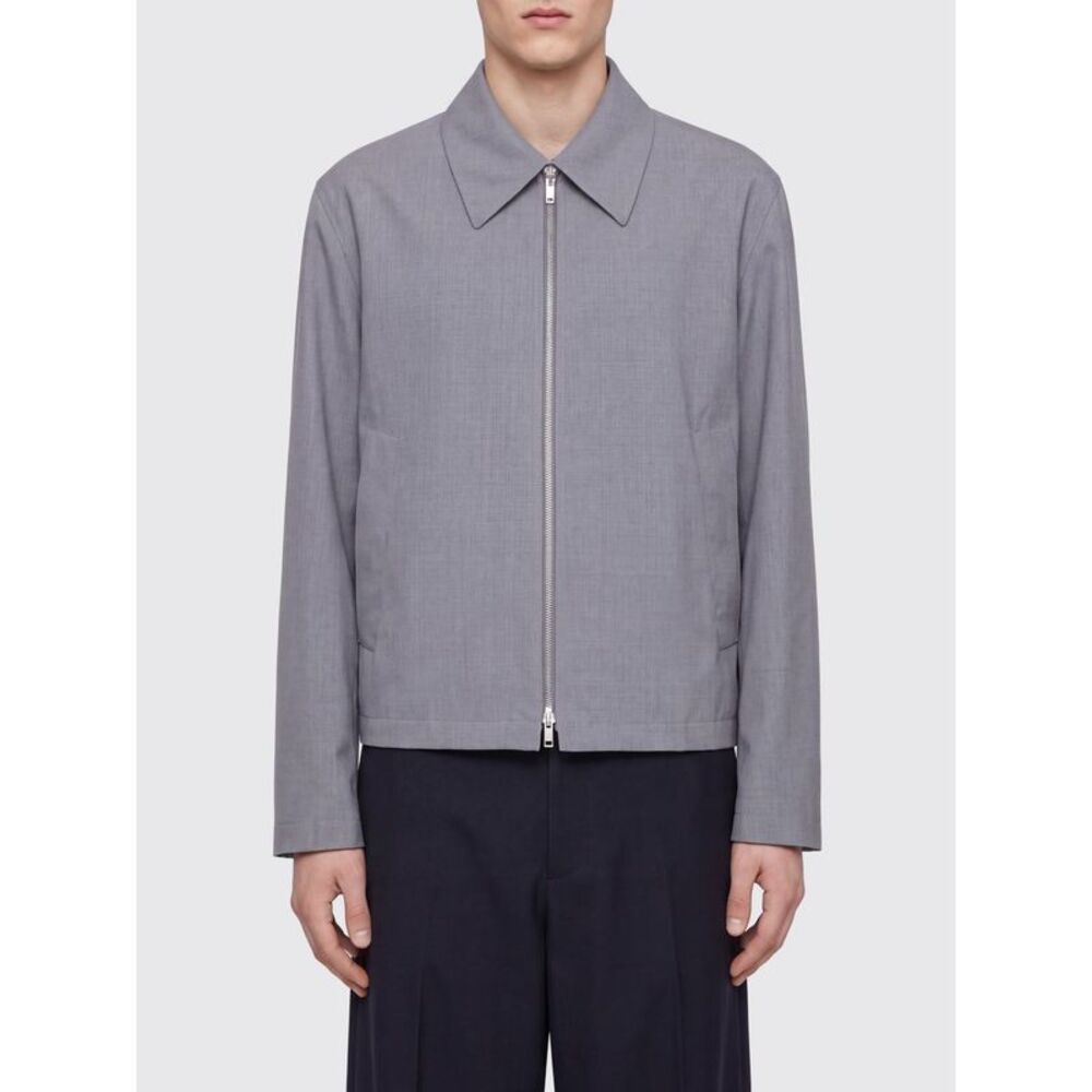 Jil Sander Men Wool Shirt Jacket Jil Sander With Zip Closure And French Collar